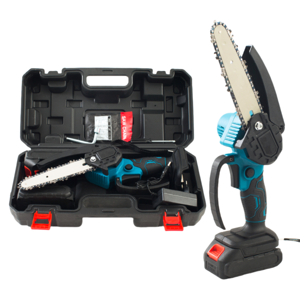 OEM 6 inch Electric mini chain saw Hand Hold Cordless Garden chain saw wood cutting Lithium Battery and Charger chain saw - Image 2