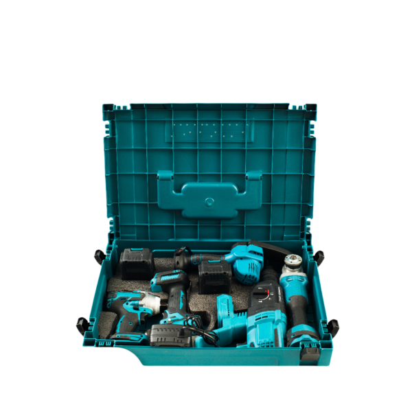 Cross-border foreign trade combination set of lithium tools five sets of household lithium wrench angle grinder hammer power tools