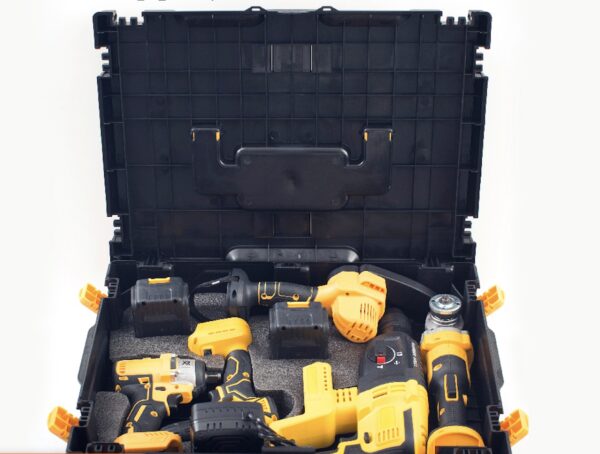 Cross-border foreign trade combination set of lithium tools five sets of household lithium wrench angle grinder hammer power tools