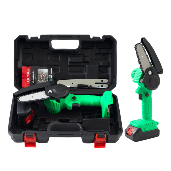 Hot-selling green 4-inch battery powered chain saw mini rechargeable cordless pruning saw - Image 2